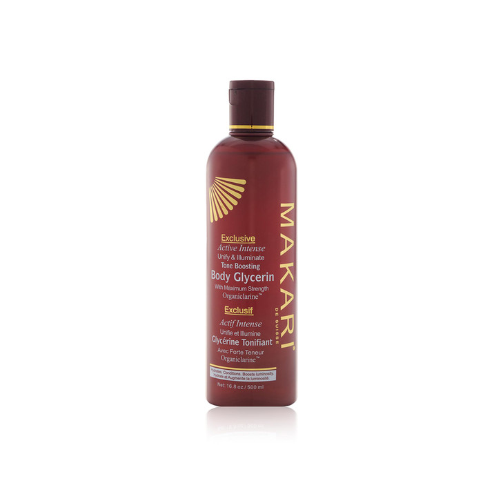 Makari Exclusive Active Intense Tone Boosting Body Glycerin (16.8 oz) | Skin-Brightening Body Glycerin | Moisturizes and Softens | Supports The Look