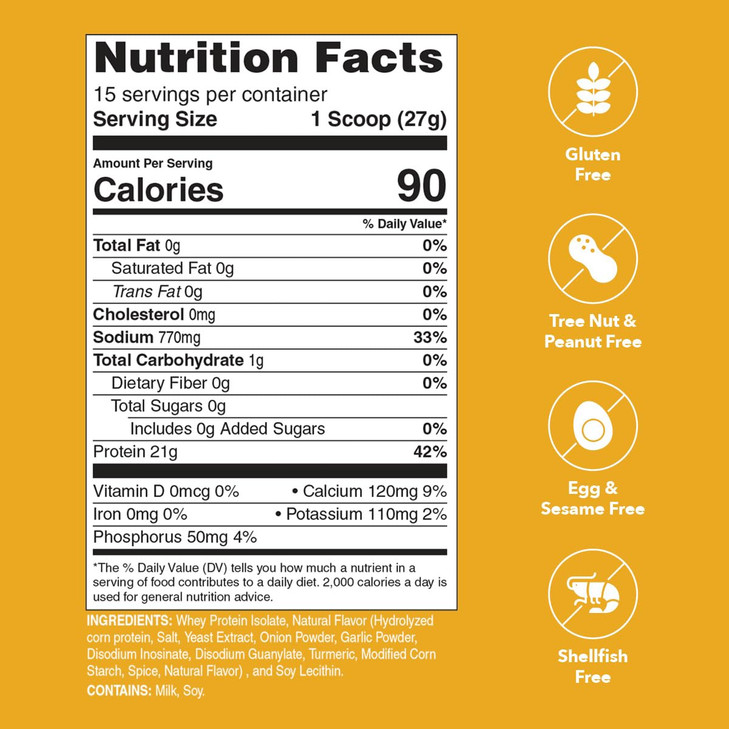 Unjury Whey Protein Powder | Chicken Soup Flavored High Protein Soup | 21g 100% Whey Isolate Protein Powder | Low Carb and Sugar Free | Gluten Free |