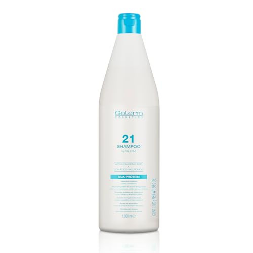 Salerm - Hydrating Shampoo 21 Silk Protein - 1000 ml - for Dry and Damaged Hair - with Silk Proteins - Nourishes, Repairs, and Revitalizes Hair - Hea