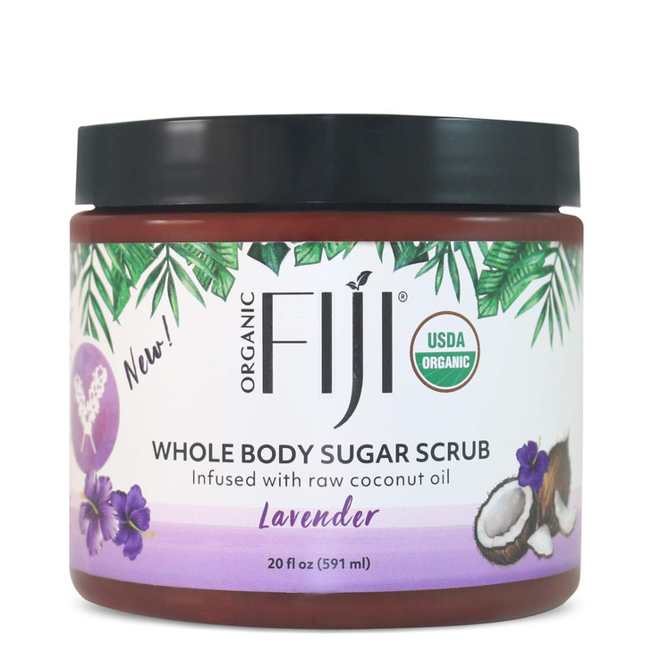 Organic Fiji Whole Body Scrub - Infused with Coconut Oil, Exfoliating Sugar Scrub for Smooth and Soft Skin, Exfoliates & Restores Skin's Natural Bios