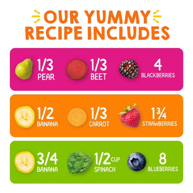 HAPPYTOT Organics Stage 4 Baby Food Pouches, Gluten Free, Vegan Snack, Super Bellies, Fruit & Veggie Puree, Variety Pack, 4 Ounce (Pack of 16), Amazo