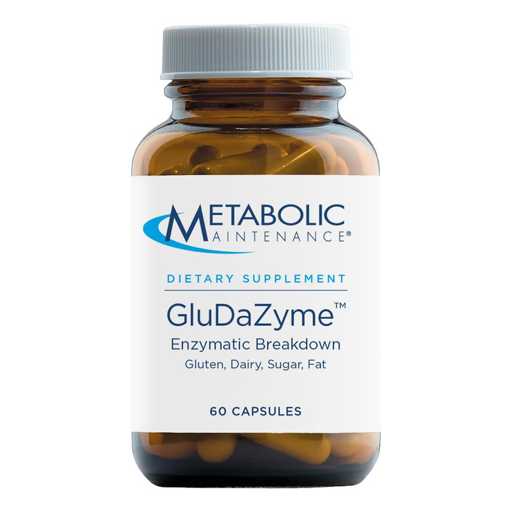 Metabolic Maintenance GluDaZyme - Digestive Enzymes to Support Gluten, Dairy, Carbohydrate + Protein Digestion - DPP-IV Blend with Lactase, Amylase,