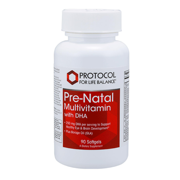 Protocol Pre-Natal Multivitamin with DHA - 250 mg DHA - for Pregnancy & Lactation Support* - with DHA, Calcium, Copper, B12 & Vitamin C - Halal & Dai
