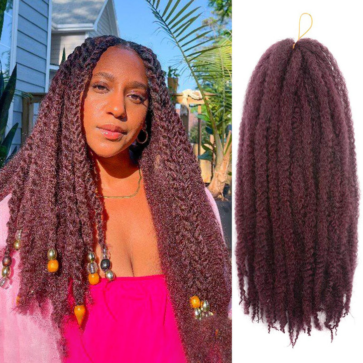 ToyoTress Marley Hair Crochet Braids - 24 Inch 6 Packs Marley Twist Crochet Hair For Faux Locs, Afro Kinky Curly Marley Braids Synthetic Braiding Hai