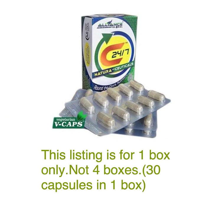 1 Box C24/7 NATURA-CEUTICAL (30 Vegetable Capsules) Food Supplement