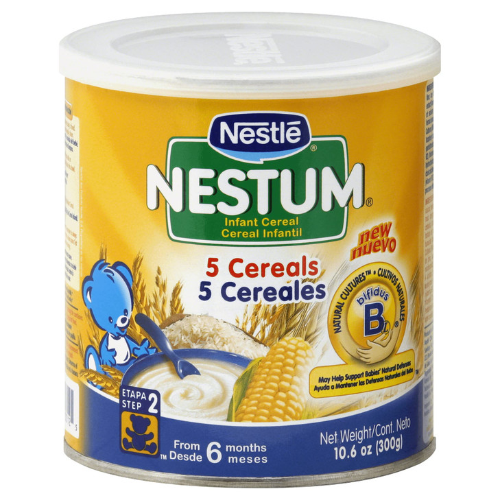 Nestle Nestum Infant Cereal, 5 Cereals, 10.6 oz (Pack of 12)