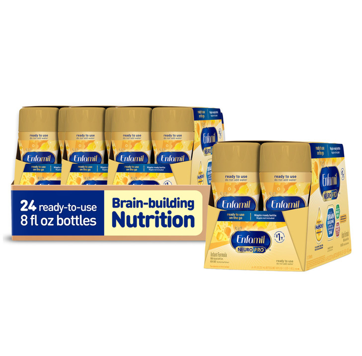Enfamil NeuroPro Ready to Feed Baby Formula, Ready to Use, Brain and Immune Support with DHA, Iron and Prebiotics, Non-GMO, 8 Fl Oz, 6 count (Pack of