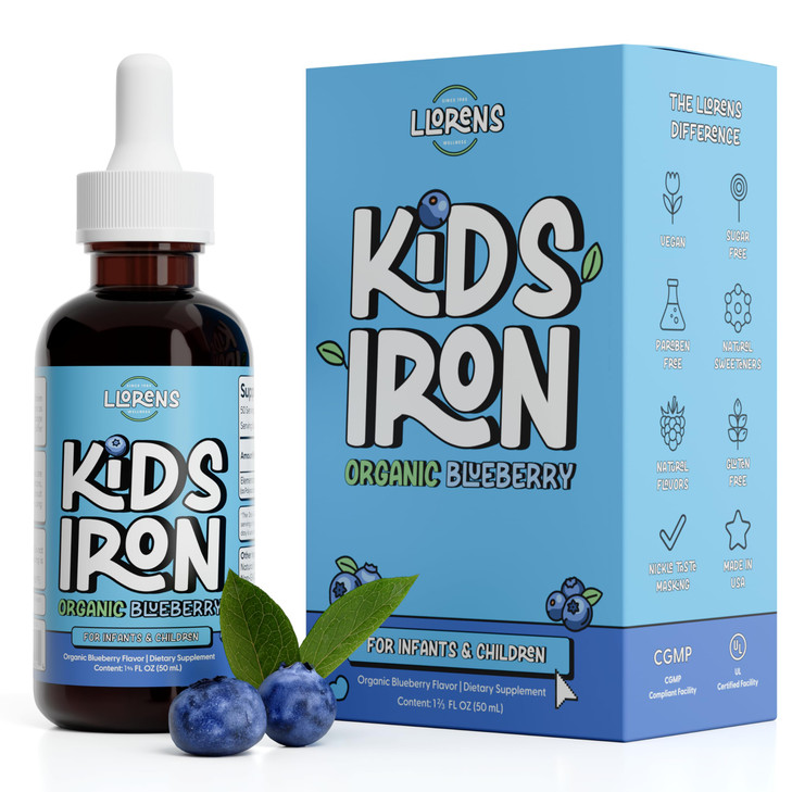 LLORENS PHARMACEUTICAL Iron Supplement for Women Iron Drops Daily Support, 20mg of Polysaccharide Complex Free Taste, Natural Sweeteners, Vegan and P