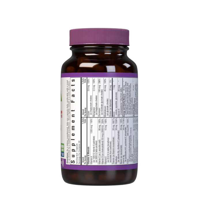 Bluebonnet Nutrition Maxi One (Iron-Free), Whole Food Multiple, Enzymes, Energy, Vitality, Gluten, Soy & Green Free, Kosher, Vegetarian Friendly, Non