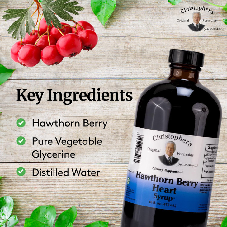 Christopher's Original Formulas Hawthorn Berry Heart Syrup - 16 fl oz | Natural Herbal Blend for General Wellness