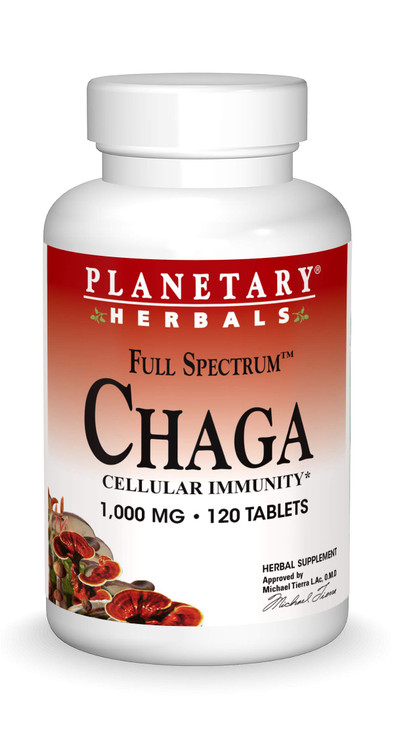 Planetary Herbals Chaga Full Spectrum, Enhance Cellular Immunity, 120 Count (Pack of 1)