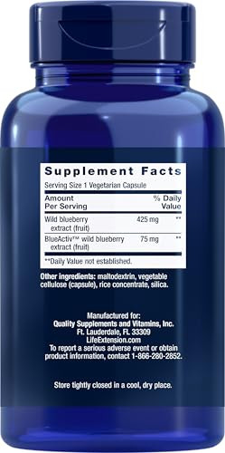 Life Extension Blueberry Extract, 60 Vegetarian Capsules (Pack of 2)