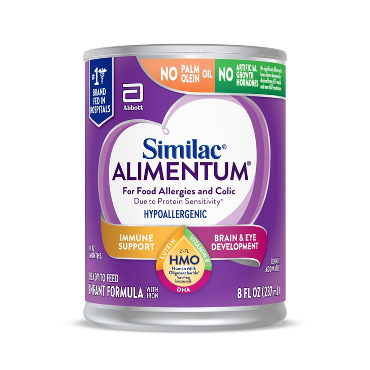 Similac Alimentum with 2'-FL HMO Hypoallergenic Infant Formula, for Food Allergies and Colic Due to Protein Sensitivity, Ready-to-Feed Baby Formula,