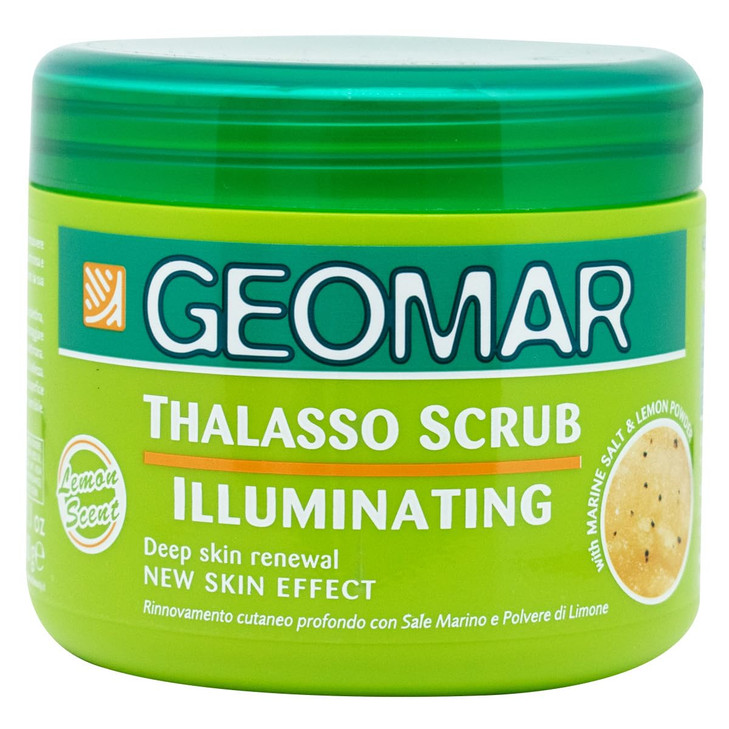 Geomar Lemon Scrub - Natural Exfoliator with Lemon, Dead Sea Salt, Volcanic Sand and Nourishing Oils - 21 Ounces