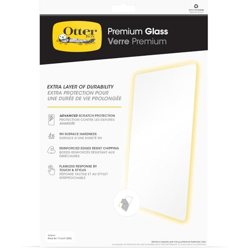 OtterBox Premium Glass Screen Protector for iPad Air 11-inch (M3) & (M2), Scratch Protection, Flawless Touch Response, Fingerprint Resistant, Easy In
