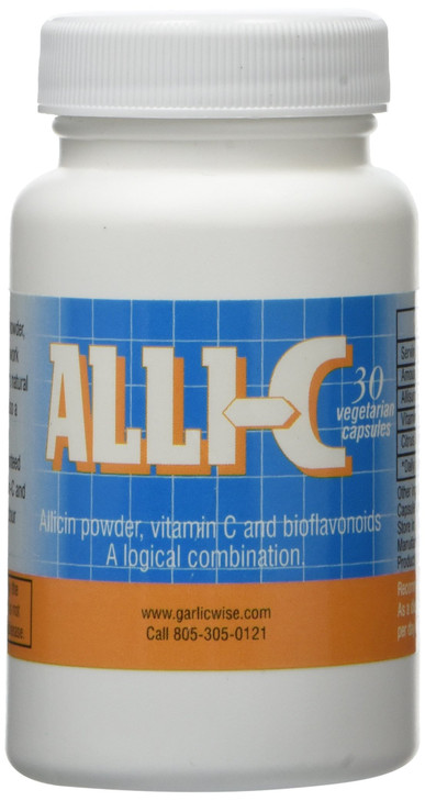 ALLI-C Allicin with Vitamin C and Bioflavonoids - 30 Vegetarian Capsules Capture The Power of Garlic