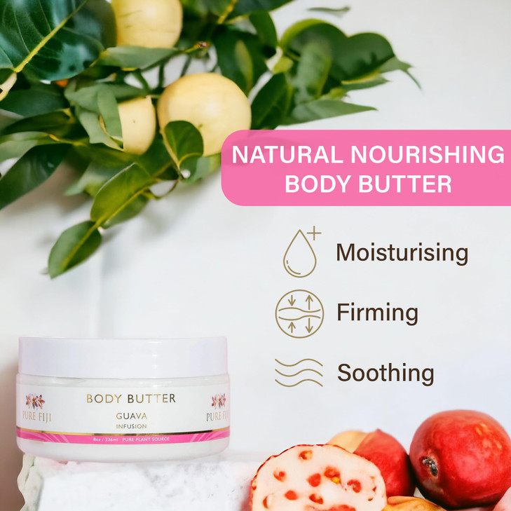 PURE FIJI Body Butter - Moisturizer Body Butter Cream - Face Cream and Body Lotion for Dry Skin with Natural Oils & Vitamin E, Body Butter For Women
