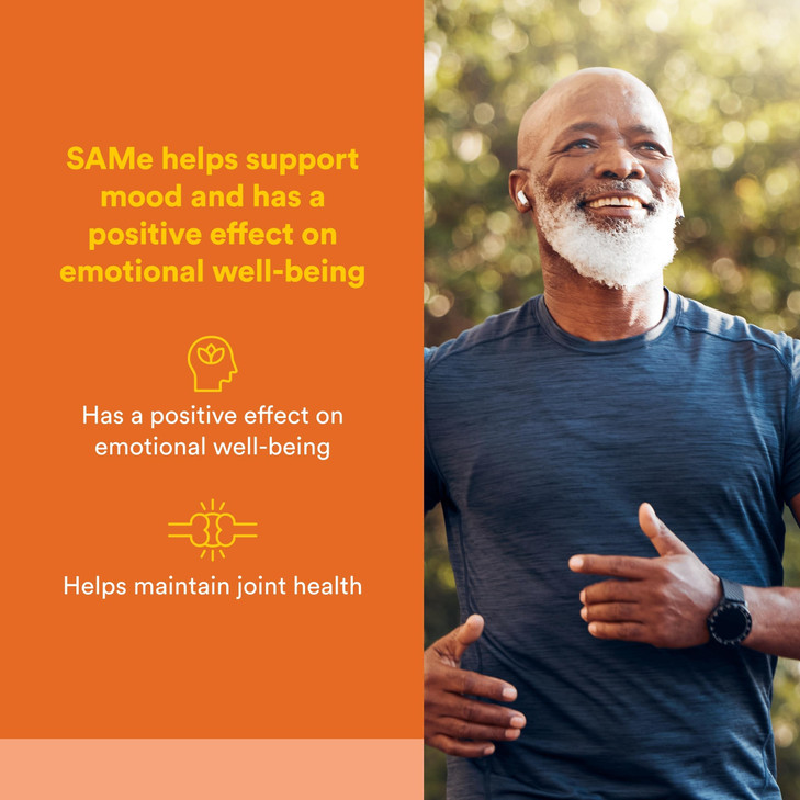 Natural Factors, SAMe 200 mg, Helps Elevate Mood and Improve Joint Health, 60 tablets (60 servings)