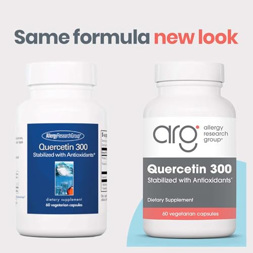 ARG Quercetin 300 - Supports Mast Cell and Histamine Response - Includes Vitamin C - Delivers 300 mg Quercetin Per Capsule - Vegetarian & Hypoallerge