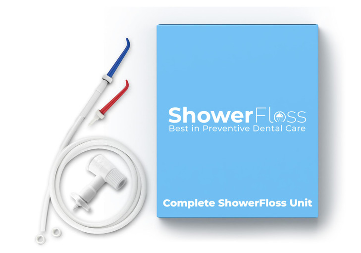 SHOWER FLOSS Water Dental Flosser - Convenient for Teeth, Attaches to Your Shower Head - Easy Installation, Adjustable Temperature & Pressure - Denti