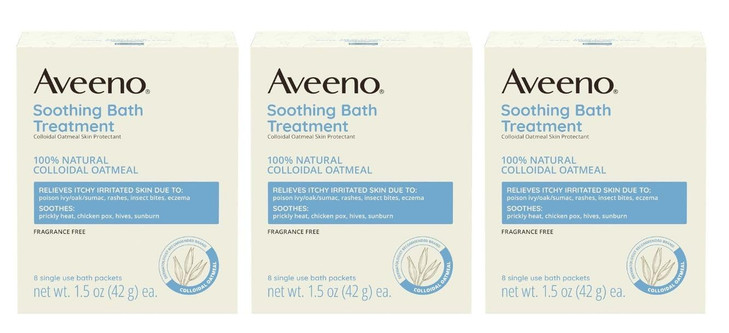Aveeno Soothing Oatmeal Bath Treatment 8 ct, 3pk