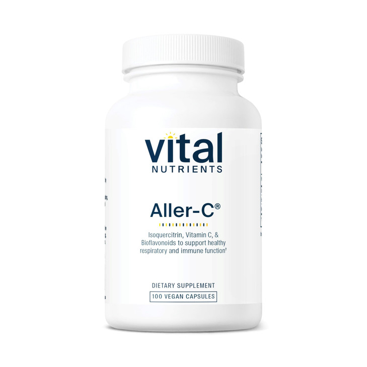 Vital Nutrients Aller-C - Vegan Respiratory and Sinus Function Support*- Isoquercitrin, Bromelain, Bioflavonoids, & Vitamin C - Gluten, Dairy, Soy Fr