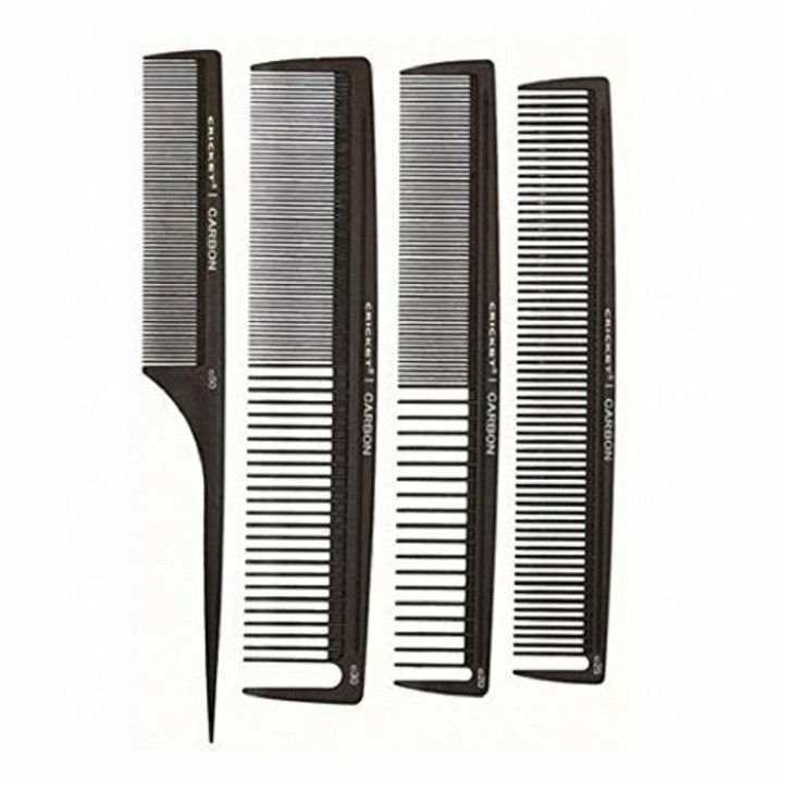 Cricket Professional Hair Stylist Carbon Comb Set  Anti-Static, Heat-Resistant Carbon Fiber Combs with Seamless Teeth for Smooth Styling, Cutting, a