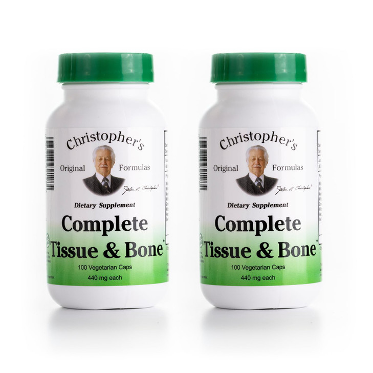 Christopher's Original Formulas Complete Tissue & Bone Formula  100 VCaps | Herbal Support for Bones & Connective Tissue - Pack of 2