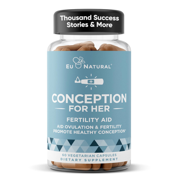 Eu Natural Conception for Her Fertility Supplements for Women - Ovulation, Hormonal Balance & Regular Cycle Support - Myo-Inositol, Folate, Folic Aci