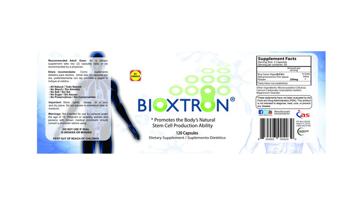 Bioxtron Natural AFA Stem Cell Supplement - Joint Support & Muscle Pain - Immune System Support - Natural Blue Green Algae Spirulina - 120 Caps