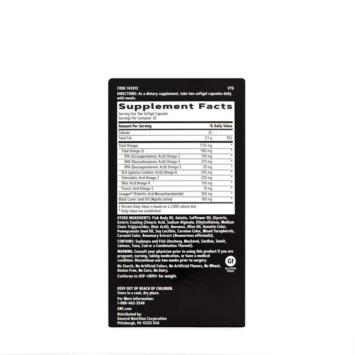 GNC AMP Complete Omega, Supports Heart, Joint, Brain Health, 60 Count