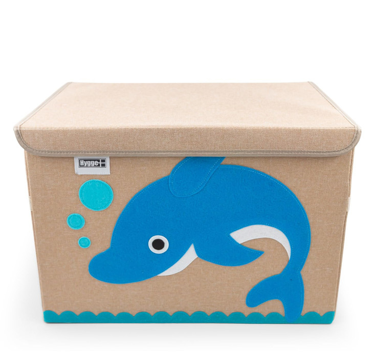 HYGGE + Animial Toy Storage Bin with Lid 20.8" x 13" x 13" Durable fabric & lightweight design. Great for storing toys, books, linens, games, clothin