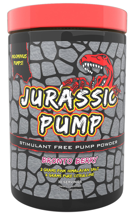 Jurassic Pump Muscle Pump Powder (Berry) - Non-Stimulant Preworkout, Nitric Oxide Booster - 6 Grams Citrulline, 2 Grams Pink Himalayan Salt, Agmatine