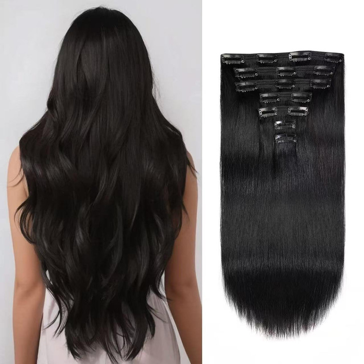 Jiameisi Clip In Hair Extensions Real Human Hair, Remy Human Hair Clip In Extensions Clip Ins For Women Straight Human Hair Be Dyed Styled With Heat