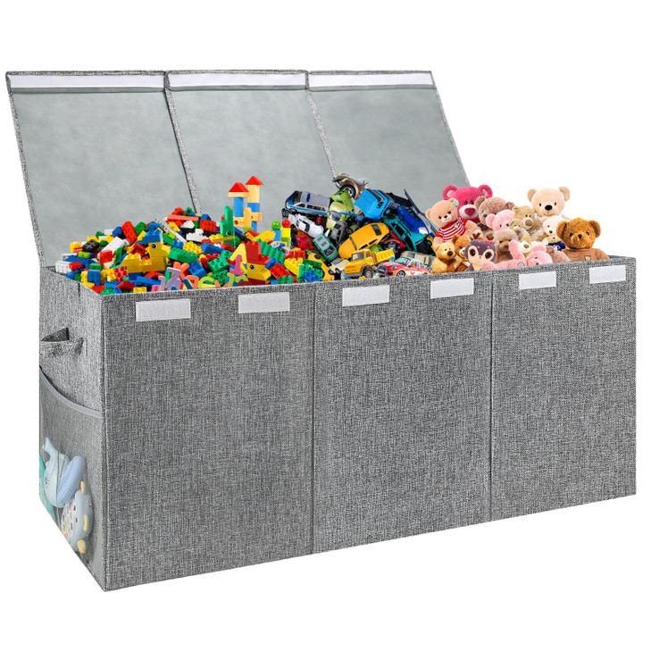 Maxuni Extra Large Toy Storage Organizer with Lid, Large Toy Box Collapsible Toy Chest Storage Box Design - Toys Bin with Dividers for Kids, Nursery,