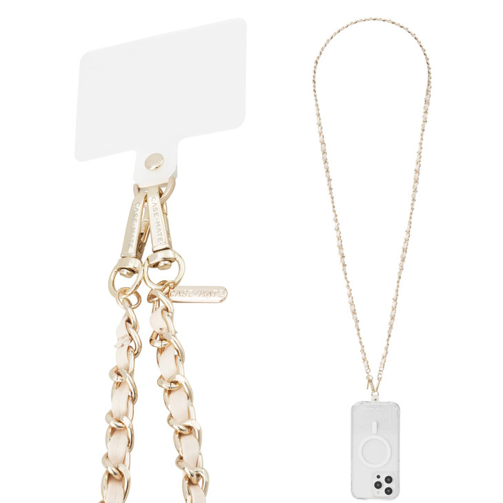 Case-Mate Crossbody Phone Lanyard [Works with All Phones] Hands-Free Strap - Leather Cell Phone Charm - Neck Chain Holder for iPhone 17 Pro Max /16 P