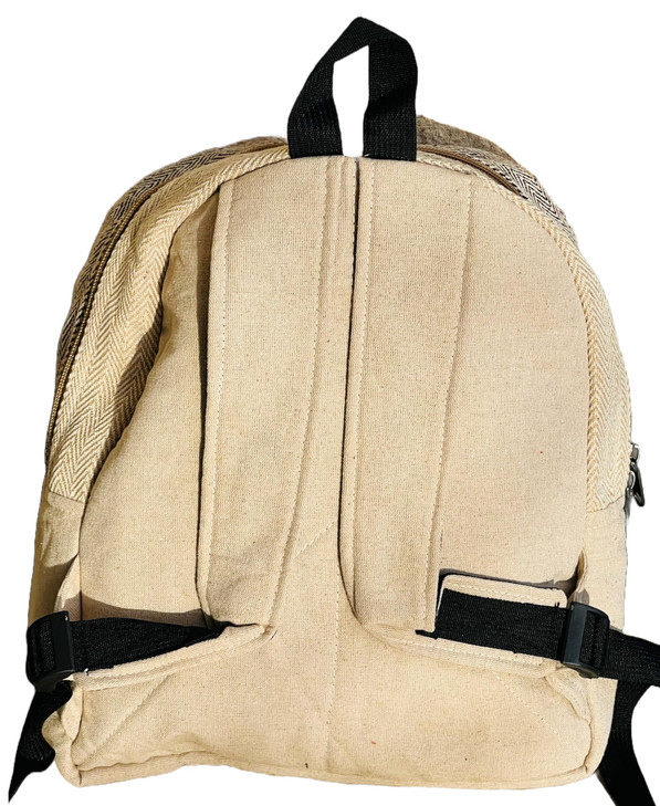 Gurkha Handmade Unique design Himalayan Hemp Cotton Backpack 13 IN Medium Hippie, Festival, Hiking & Tablet Laptop Backpack Bag - Handmade In Mt. Eve