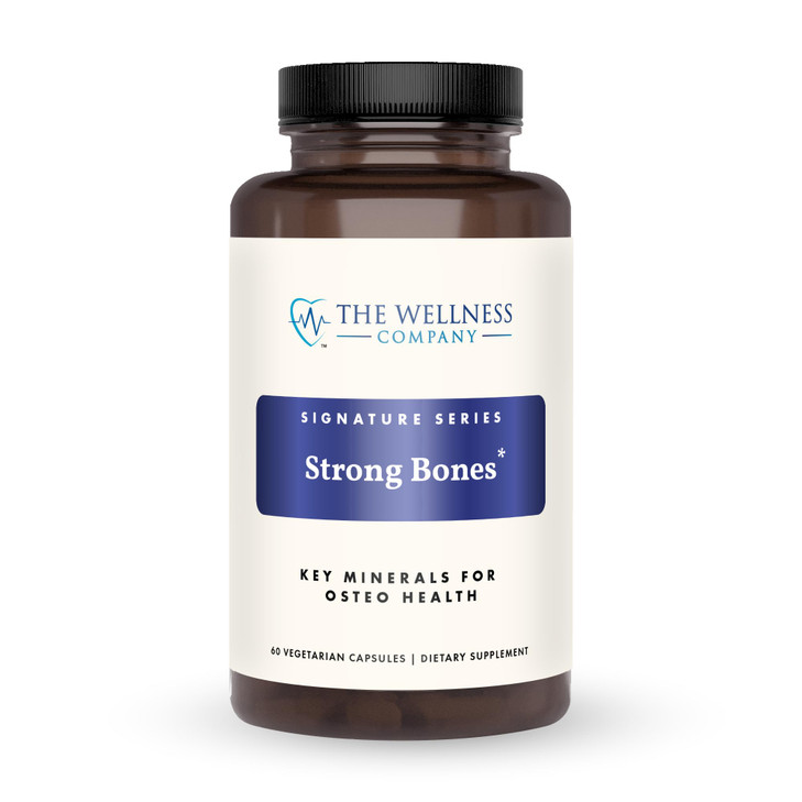 The Wellness Company Strong Bones | 60 Capsules (1-Month Supply) | Made with Key Minerals to Help Build Bone Strength | Non-GMO, Vegan, Gluten Free |