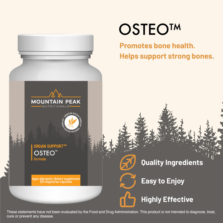 Mountain Peak Nutritionals Osteo Supplement - Organ & Strong Bone Support, Promotes Bone Health - With Vitamins D3, K2, Calcium, and Magnesium - Bone