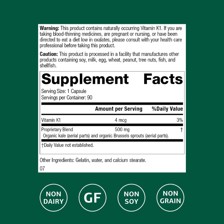 Standard Process Cruciferous Complete - Whole Food Antioxidant, Detox and Liver Support with Vitamin K, Organic Kale and Brussel Sprouts - 90 Capsule