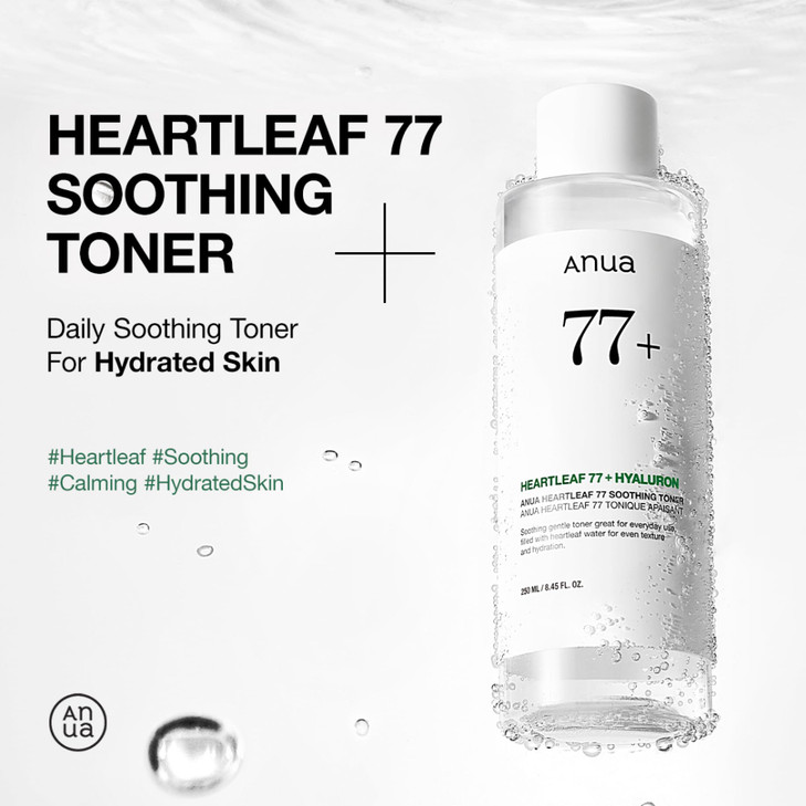 Anua Heartleaf 77 Soothing Toner, Moisturizing & Calming Facial Toner for Glass Skin, Hyaluronic Acid, Lightweight Hydration for Sensitive Skin, Redn