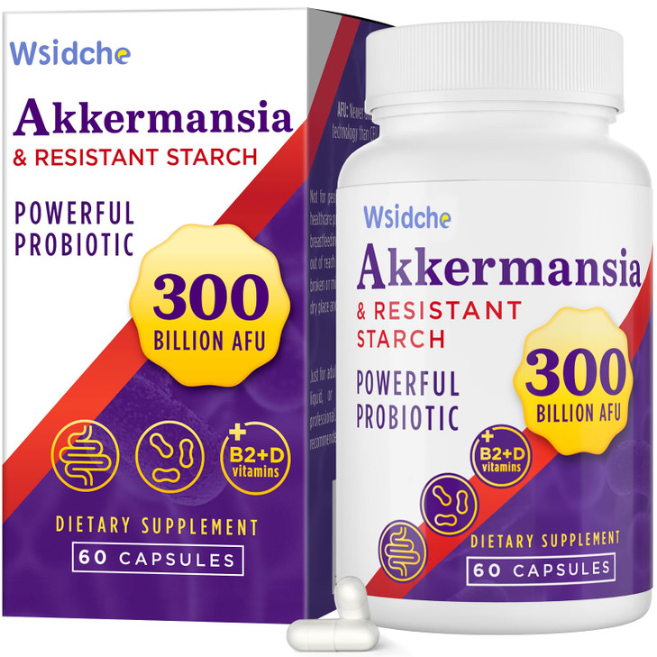300 Billion AFU Akkermansia Probiotic | supplement for Women & Men, Akkermansia Muciniphila for Akkermansia, Digestive, Gut, Immune, Enhances Gut Dig