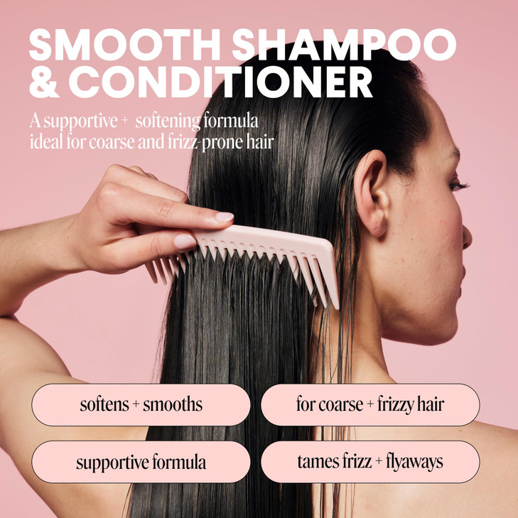 MONDAY HAIRCARE Smooth Shampoo + Conditioner Bathroom Set (2 Count) 27 oz Each For Frizzy, Coarse & Curly Hair Made with Coconut Oil, Shea Butter & V