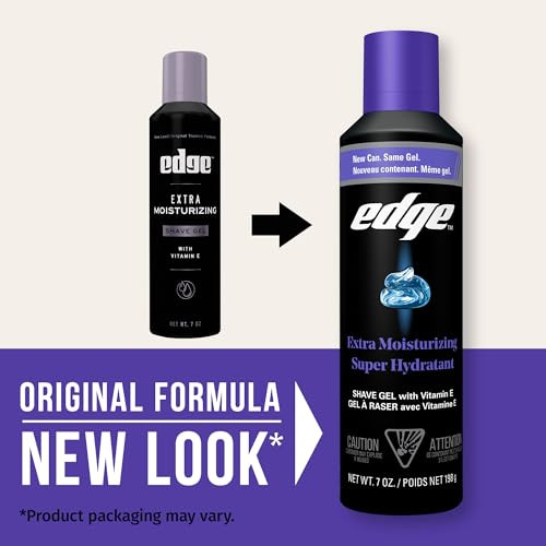 Edge Shaving Gel for Men, Extra Moisturizing with Vitamin E, (6 Pack) - Shave Gel For Men That Moisturizes, Protects and Soothes To Help Reduce Skin