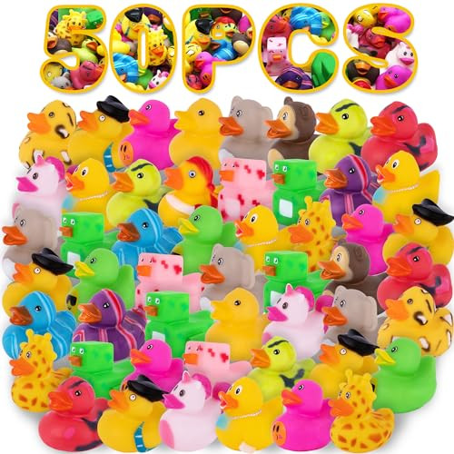 ArtCreativity Jeep Ducks - 12 Rubber Ducks for Jeep Ducking, Fun Rubber Duckies in Bulk for Jeeps, Bathtub Toys, Carnival Prizes & Birthday Party Fav