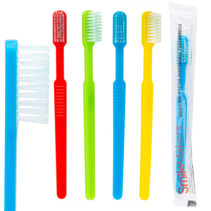 SmileMakers Disposable Toothbrushes with Toothpaste Built in - Bulk 144 Count Pre-Pasted Mini Travel Toothbrush Pack | Individually Wrapped Single Us
