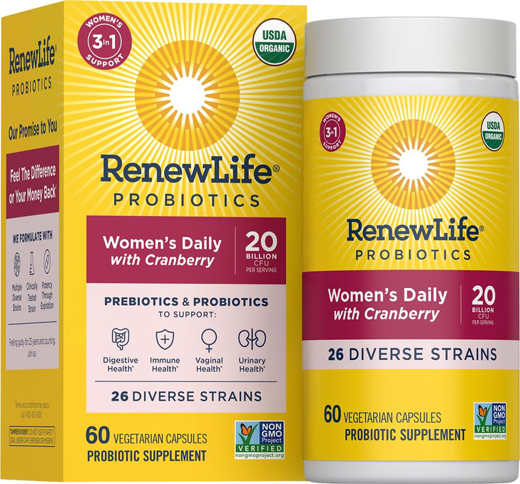 Renew Life Women's Daily Probiotic + Prebiotics, 60 CT