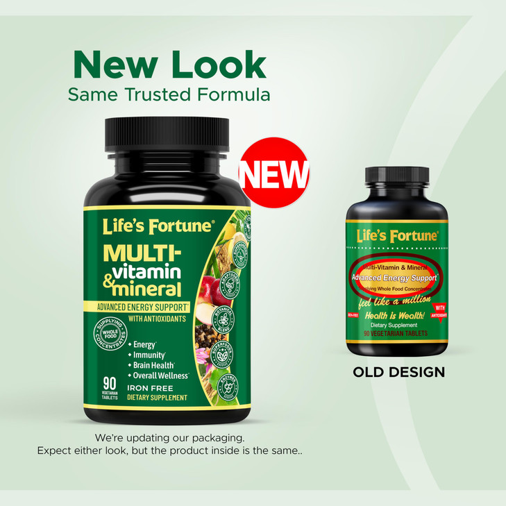 Life's Fortune Multivitamin All Natural Energy Source Supplying Whole Food Concentrates, Antioxidants, Amino Acids, Enzymes, Trace Minerals & More (9