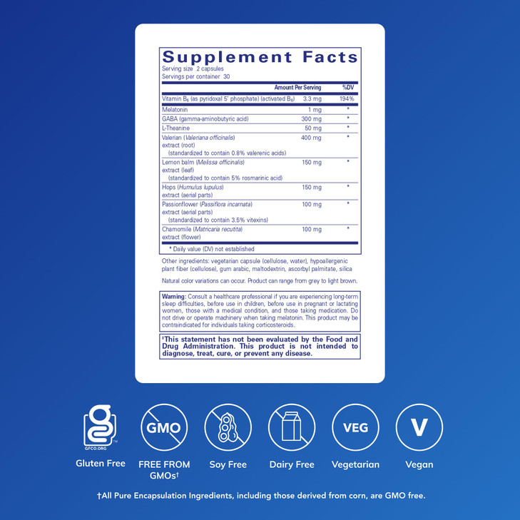 Pure Encapsulations Best-Rest Formula - Supports Restful Sleep - for Relaxation - Restful Sleep Supplement - Non-GMO & Vegan - 60 Capsules