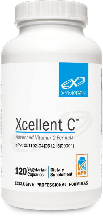 XYMOGEN Xcellent C High-Potency Vitamin C with BioPerine for Enhanced Absorption Buffered for Gentle Digestion Immune and Antioxidant Support 120 Cap
